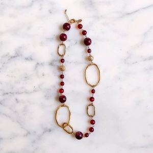 Express Multiple Shapes/Sizes/Materials Chained Necklace.